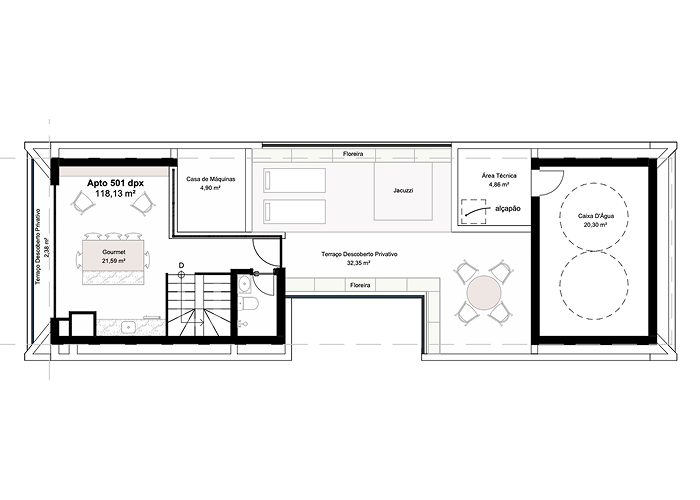 7 pavimento - cobertura duplex 118 e 41 m2 - Jobim